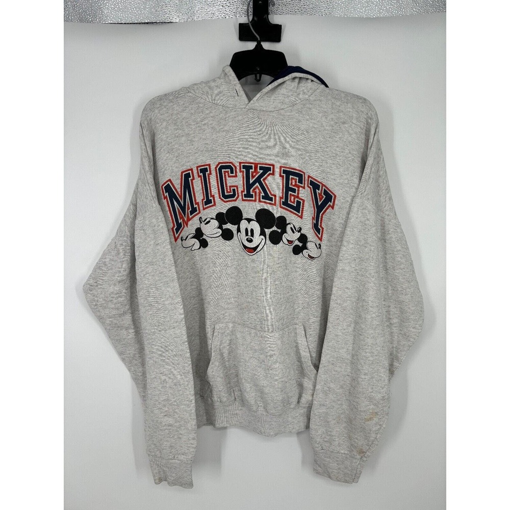 Vintage Disney Mickey Mouse Hoodie Size XL 90's Graphic Print Made In USA Design